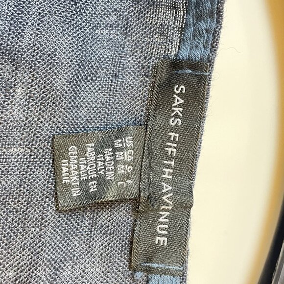 Saks Fifth Avenue Womens 100% Linen Shirt Size Medium Lagenlook Baggy Beachy - Picture 3 of 10